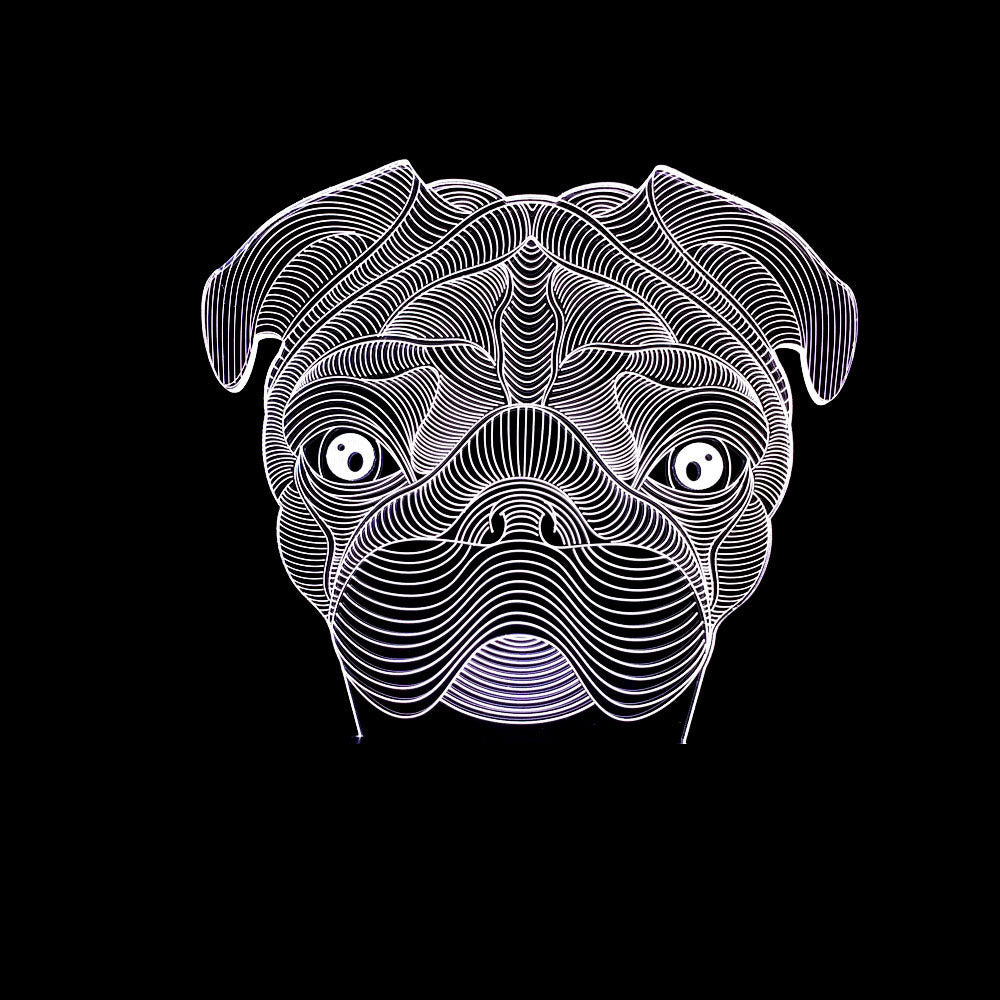 3D Colorful Touch Control Dog Night Light Table Lamp
