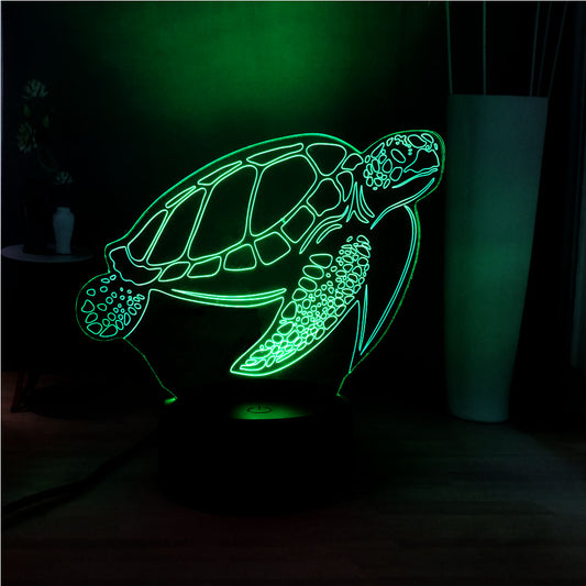 3D Sea Turtle Touch Remote Color Changing Lamp