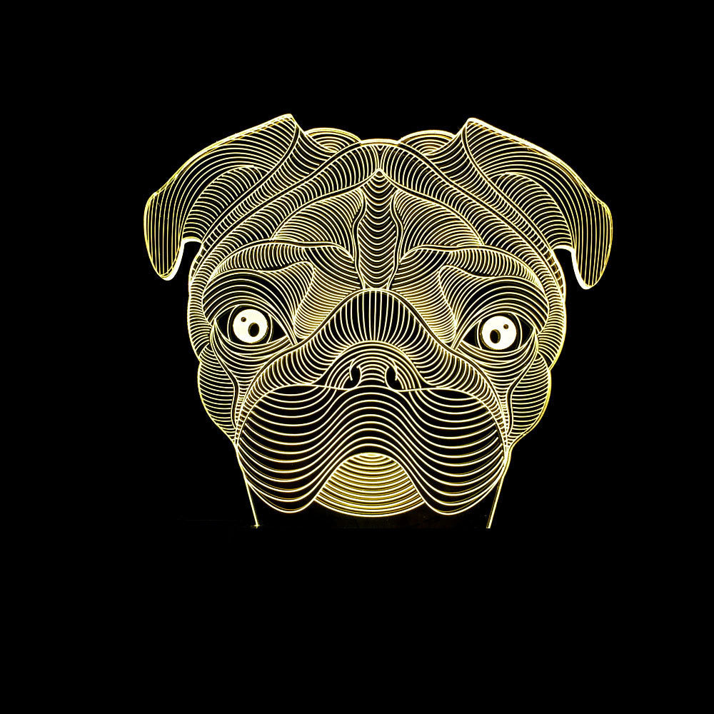 3D Colorful Touch Control Dog Night Light Table Lamp