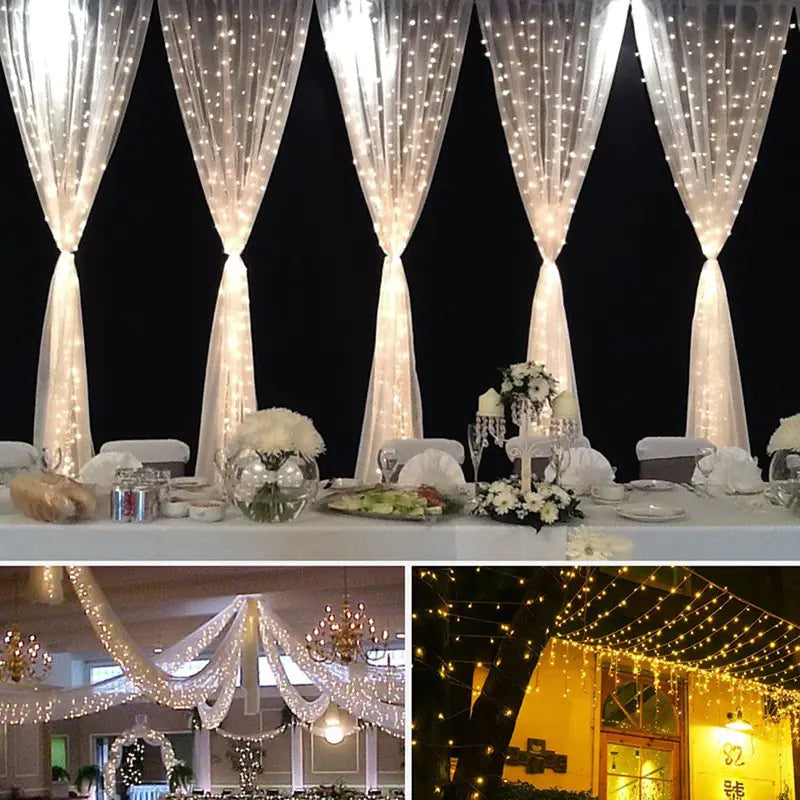 LED Curtain Lights, 3x3m Decorative Lights
