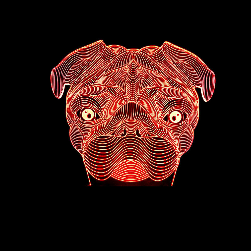 3D Colorful Touch Control Dog Night Light Table Lamp