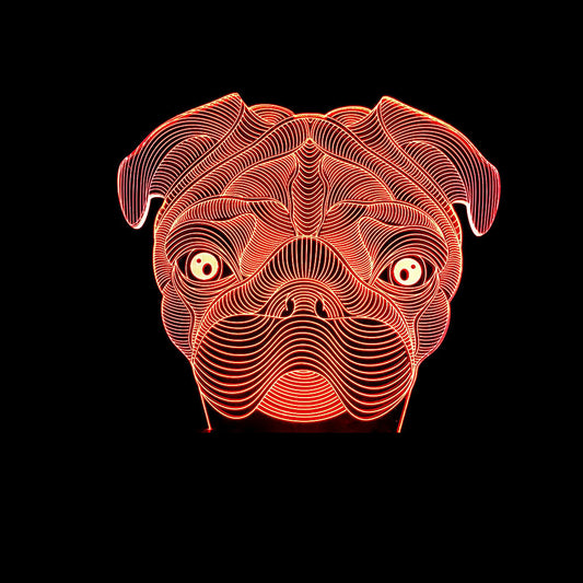 3D Colorful Touch Control Dog Night Light Table Lamp