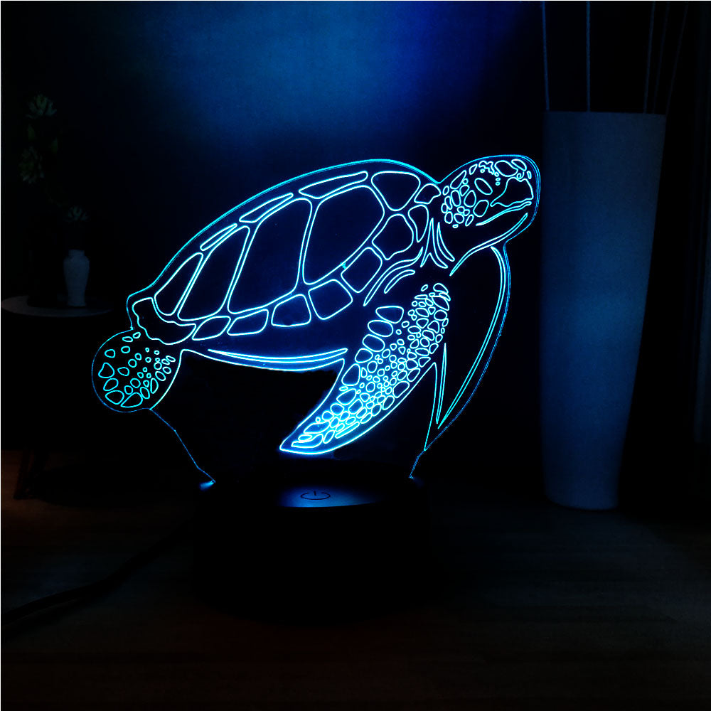 3D Sea Turtle Touch Remote Color Changing Lamp