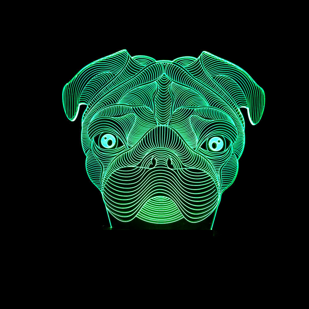3D Colorful Touch Control Dog Night Light Table Lamp