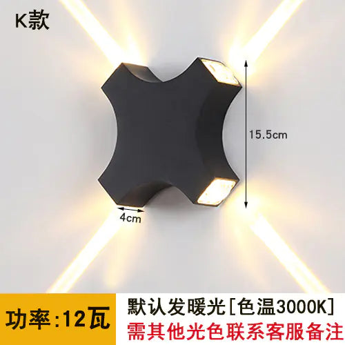 Outdoor Waterproof Double-Head Wall Light Fixture