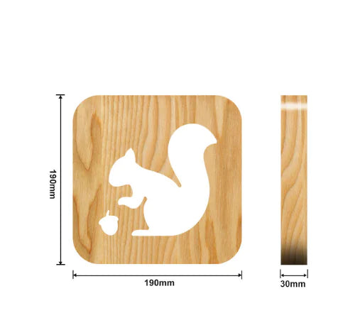 LED Wooden Night Light - 3D Dolphin & Cat Paw Design