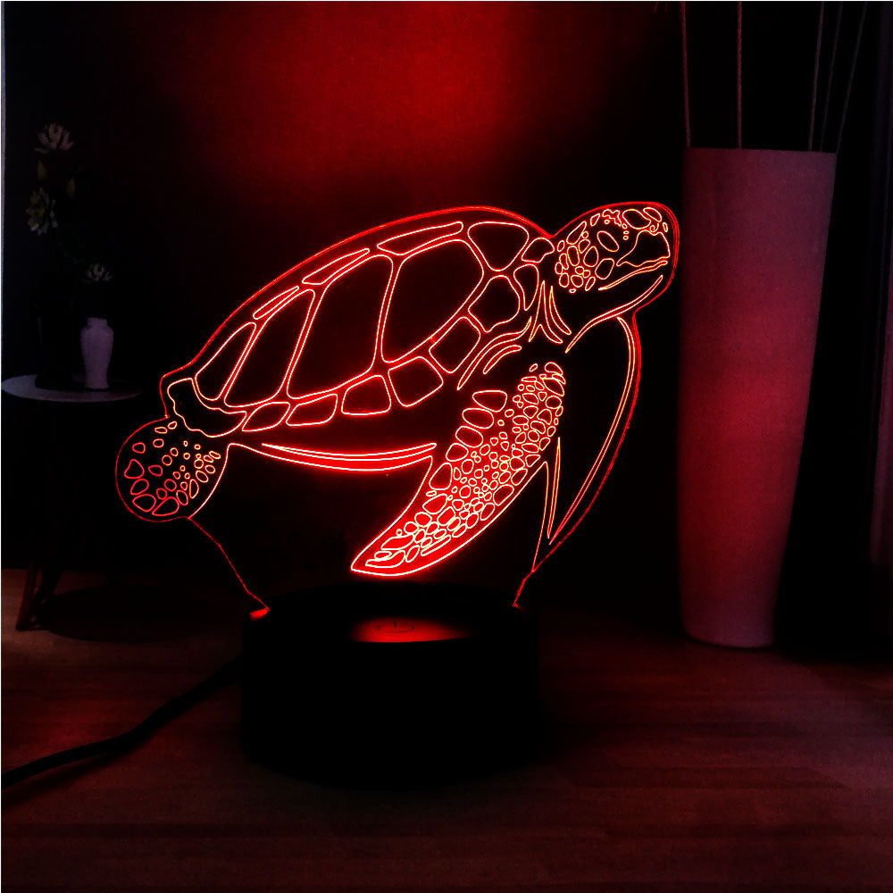 3D Sea Turtle Touch Remote Color Changing Lamp