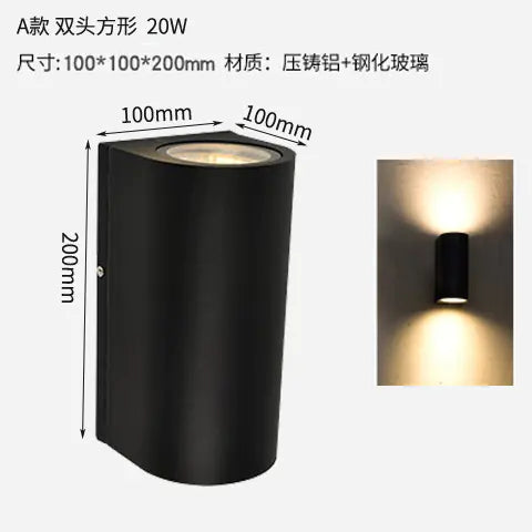 Outdoor Waterproof Double-Head Wall Light Fixture