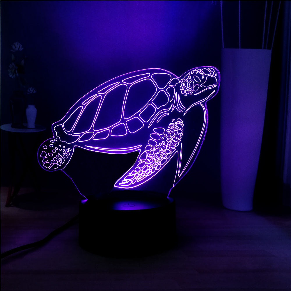 3D Sea Turtle Touch Remote Color Changing Lamp