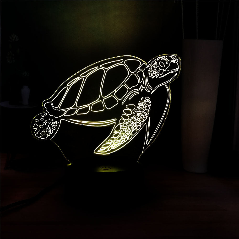 3D Sea Turtle Touch Remote Color Changing Lamp