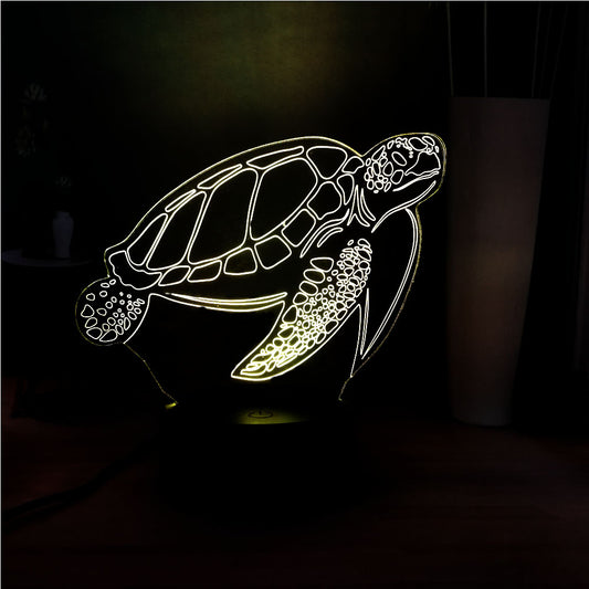 3D Sea Turtle Touch Remote Color Changing Lamp