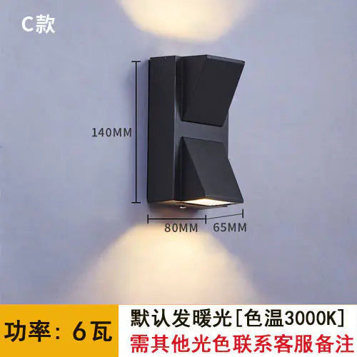 Outdoor Waterproof Double-Head Wall Light Fixture