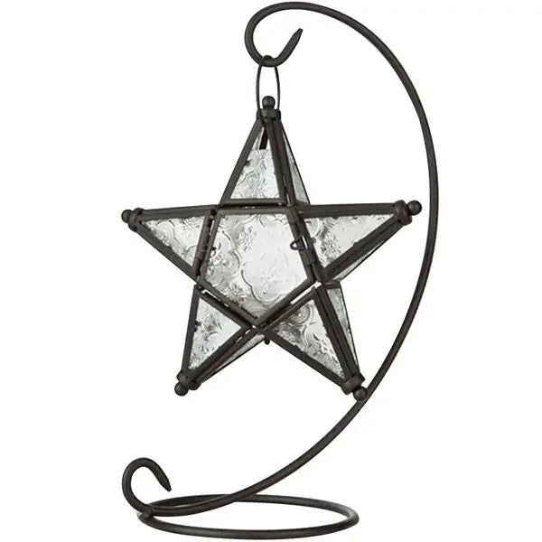 Hanging Star Lamp, Colorful Glass Candle Holder Decor