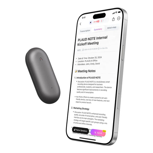 PLAUD AI Smart Voice Recorder 64GB - Multi-Lingual & Wearable